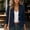 Navy, variant on IUYRTFE Women Double Button Lapel Blazer Long Sleeve Slim Fit Casual Business Suit Jacket