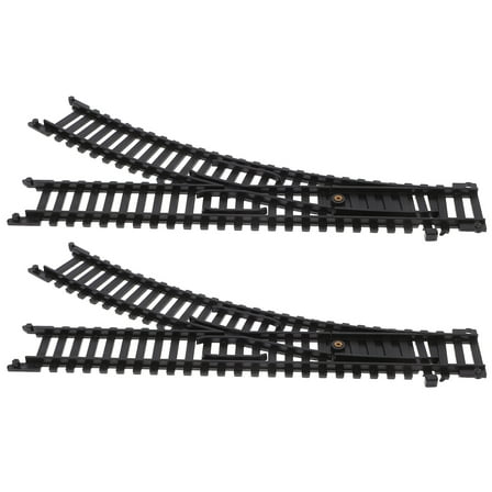 BESTYASH 1Pair Assembled Plastic Railway Track for Model Railroad Layout Black Color