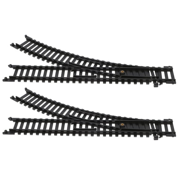 BESTYASH 1Pair Assembled Plastic Railway Track for Model Railroad Layout Black Color
