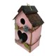 thumbnail image 5 of Casa de pájaros colgante para exterior, decoración de jardín de madera, caseta de pájaros decorativa para pájaros Rosa, 5 of 9