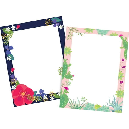 UPC: 0704068038820 | Barker Creek Petals & Prickles Computer Paper Pack (2 Designs) – 100 Sheets