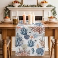 thumbnail image 2 of Table Runner 72 Inches Long for Kitchen Dining, Blue Coral Coastal Dresser Scarf Farmhouse, Dining Table Decorations for Wedding/Parties, Summer Beach Starfish Nautical 13 x 72 In, 2 of 8