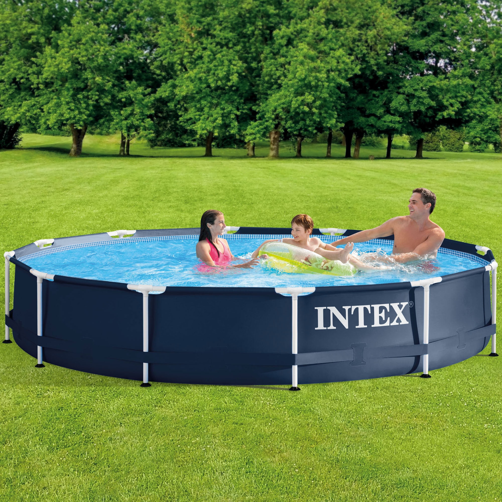 Inflatable Swimming Pool 12'x30" w/Filter Family Fun Backyard Round Above Ground 