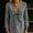 Gray, variant on Womens V Neck T Shirts Linen Long Puff Sleeve Tops Cute Front Bow Tie Knot Babydoll Blouses Loose Fit Peplum Tunic for Fall Summer Everyday Wear
