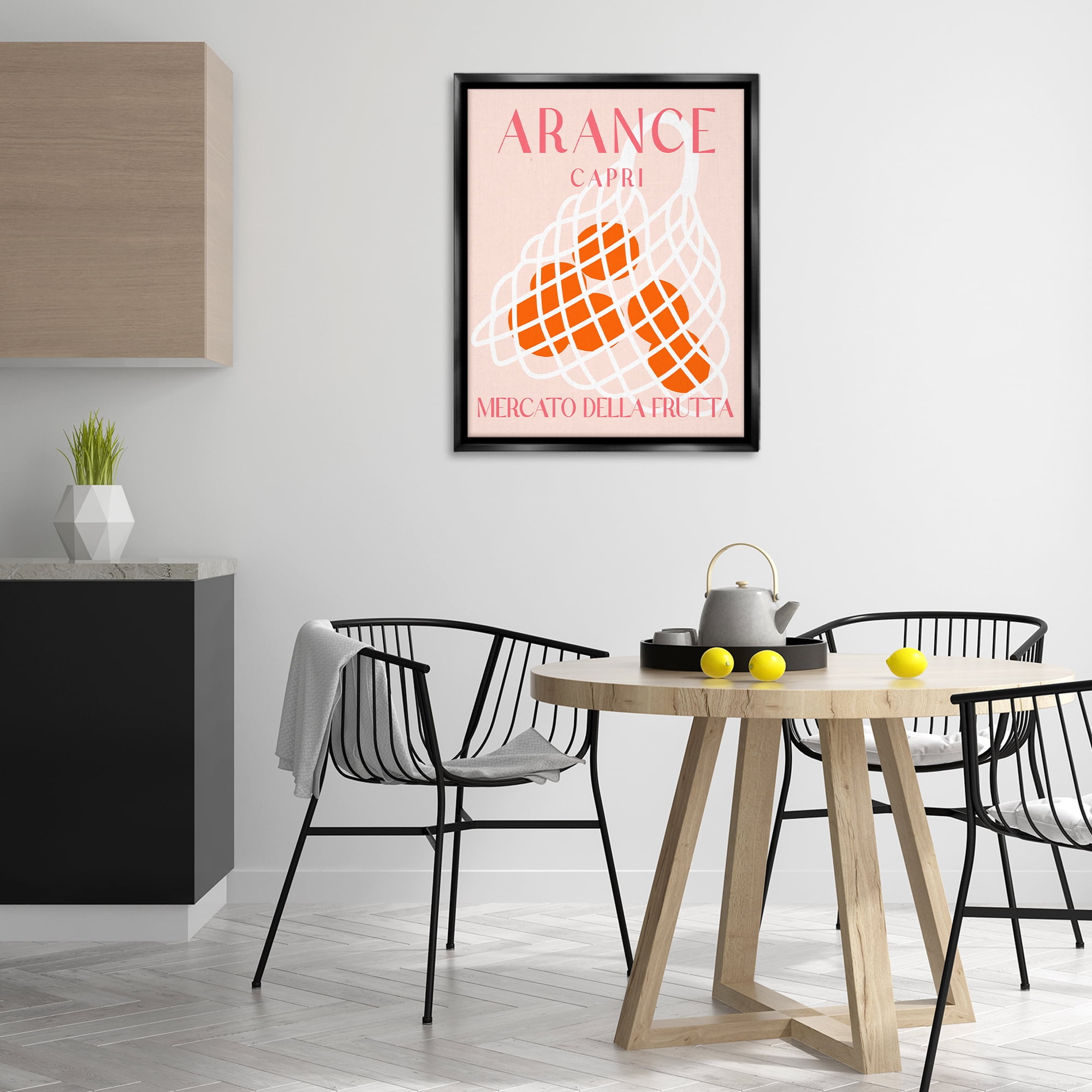 Stupell Industries Modern Apples Fruit Market Food & Beverage Painting Black Floater Framed Canvas Art Print Wall Art, 25 x 31