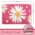 thumbnail image 3 of 23.6x15.7in Bathroom Rug Cute Daisy Bath Mat White and Yellow Flower Decor Rugs Non Slip Floor Carpet Microfiber Bathmat Super Absorbent Machine Washable Bathtub Mats for Shower-Pink, 3 of 7