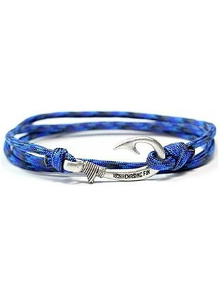 Nautical Black and Blue Nautical Fish Hook Bracelet 098 handmade