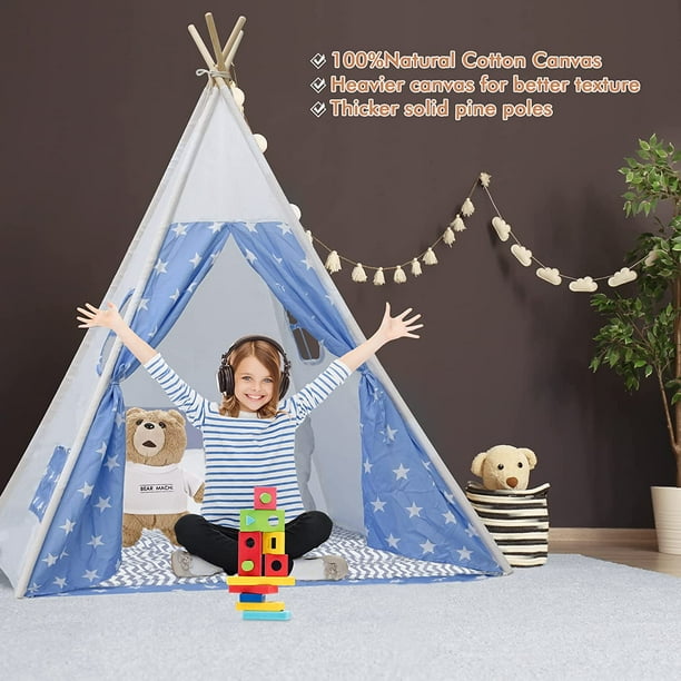 Tente tipi pour enfants avec guirlande lumineuse Tente de jeu