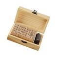 thumbnail image 1 of 36PCS RUBBER LETTER STAMP ALPHABET WOODEN BOX SET Seal Painting Journaling Body, 1 of 8