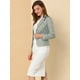 thumbnail image 3 of Chaqueta Tipo Blazer Informal Con Solapa De Muesca Y Manga Larga Para Mujer Cuadros grises M, 3 of 6