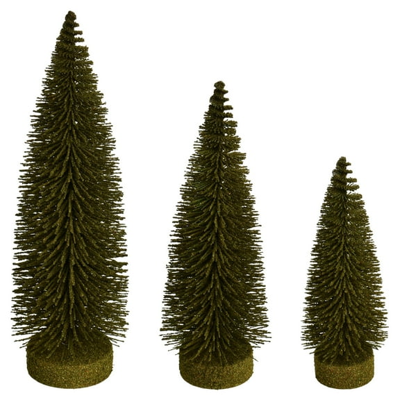Vickerman 7"-9"-11" Green Oval Pine Artificial Christmas Tree, Set of 3