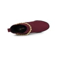 thumbnail image 4 of BLISSFUL STEP Women's Platform Chain Block High Heel Ankle Boots Burgundy 6.5, 4 of 7