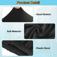 thumbnail image 3 of Stretch Ottoman Cover Rectangular Square Ottoman Slipcover with Elastic for Foot Stool Living Room Bedroom Fit Length 50-76cm / 19.69"-29.92", S-Large, Black, 3 of 6