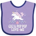 thumbnail image 3 of Inktastic Gigi and Pop Pop Unicorn Girls Baby Bib, 3 of 4