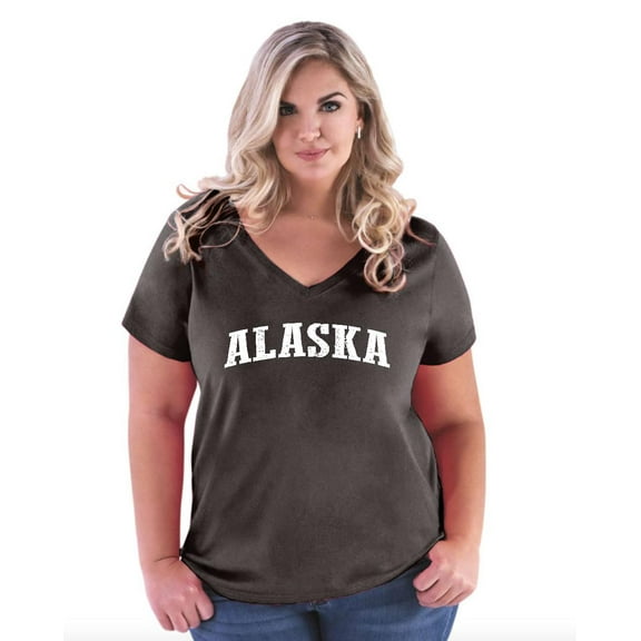 Normal is Boring - Women's Plus Size V-neck T-Shirt, up to Size 28 - Alaska