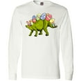 thumbnail image 3 of Inktastic Easter Bunny Stegosaurus with Eggs and Pink Ears Long Sleeve T-Shirt, 3 of 5
