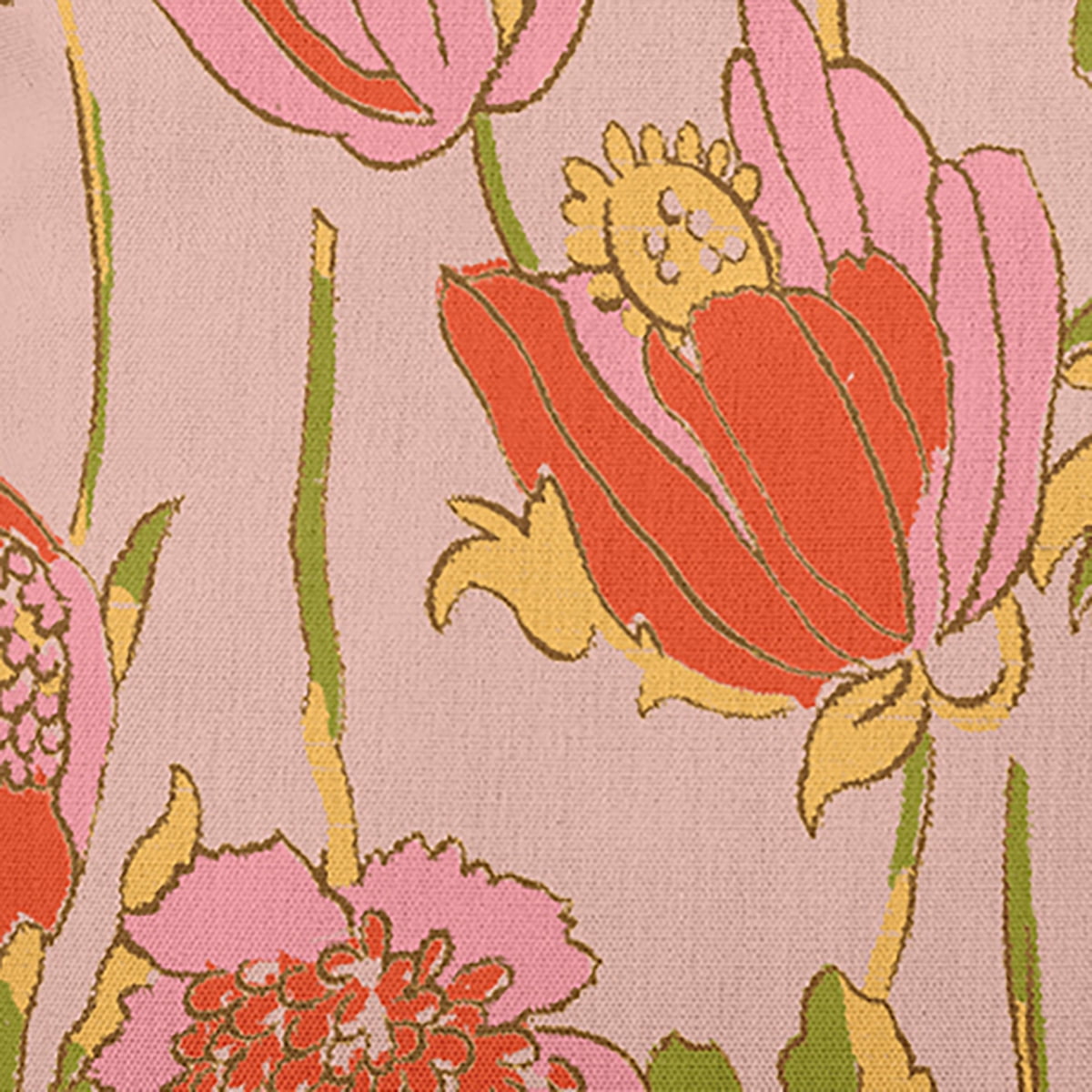 18"x18" Square Simply Daisy Bold Flower Garden Poly Indoor/Outdoor Pillow, Orange Qty 1