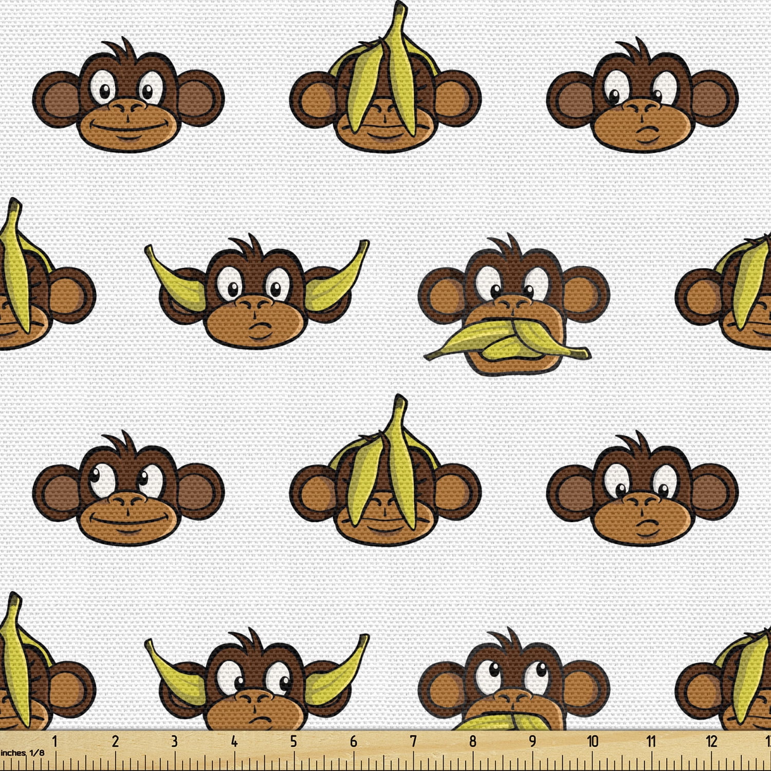 Cartoon Sofa Upholstery Fabric by the Yard, Funny Monkeys with Bananas  Various Expressions Animal Comedy Design, Decorative Fabric for DIY and  Home Accents, Brown Pale Brown Yellow by Ambesonne - Walmart.com