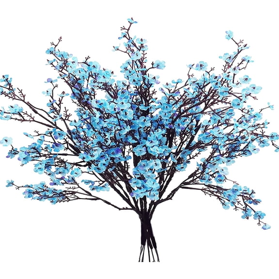 Babys Breath Artificial Flowers, Babibeauty 6PCS Gypsophila Flowers Artificial for Decoration Silk Cloth Real Touch Bouquets for Wedding Party DIY Home Flower Arrangement Decor Blue