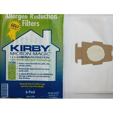 6 Hepa Vacuum Bags Kirby Part#204808 - Genuine Kirby Style F HEPA Filtration Vacuum Bags for ALL Sentria Models (6 Bags & 1 Belts) ()