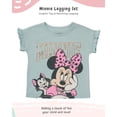 thumbnail image 2 of Disney Minnie Mouse Toddler Girls Outfit, 2-Piece Ruffle Sleeve On Top T-Shirt and Stretchy Leggings Set (Multi, 2T), 2 of 5