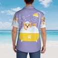 thumbnail image 6 of Xecao Corgi Washing in Bathtub print Hawaiian shirt - a stylish short-sleeve button-down for men, perfect for casual beach and tropical outings., 6 of 9