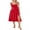 Red, variant on Women Long Dress, Sleeveless V-neck Lace Patchwork Summer A-line Dress Slit Dress