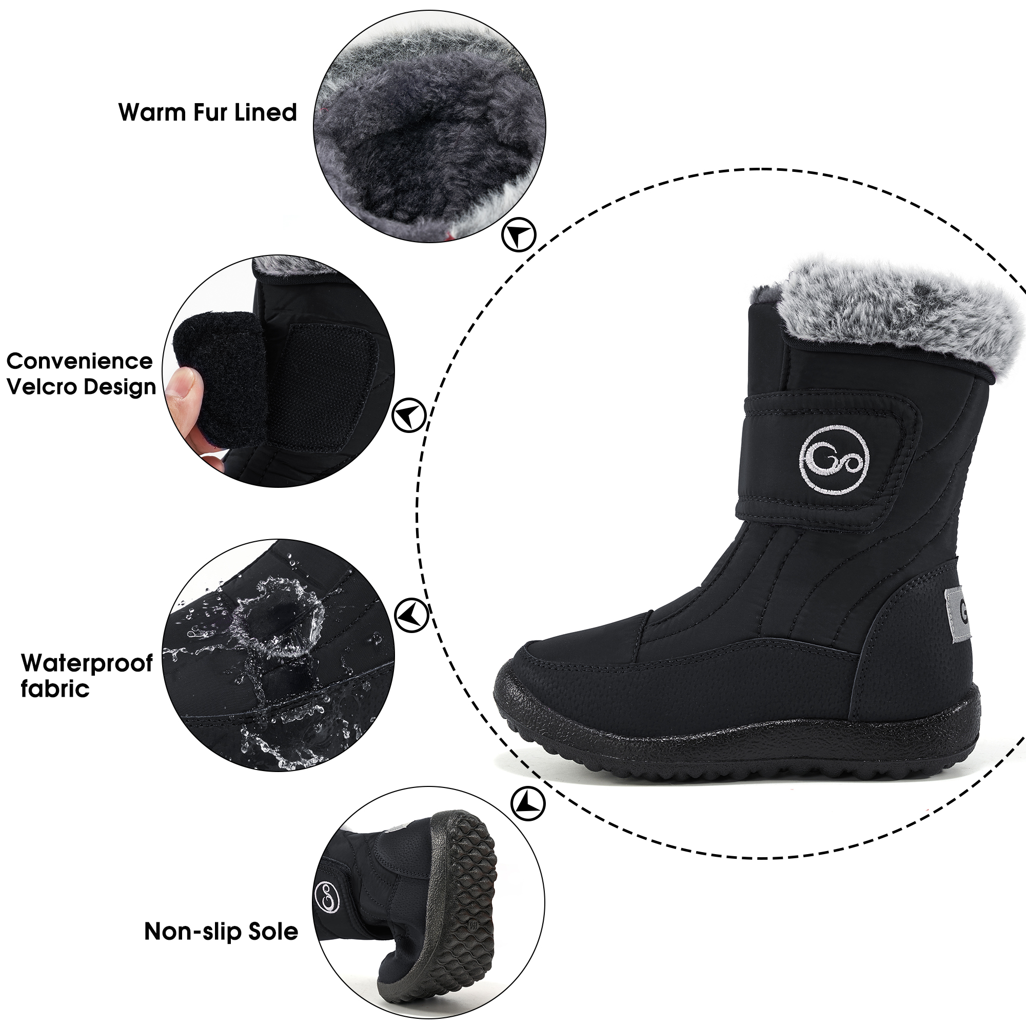 Ecetana Kids' Waterproof Snow Boots photo 5