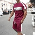 thumbnail image 2 of Taqqpue 2 Piece Summer Set for Men Crew Neck Short Sleeve T-Shirts and Drawstring Shorts Casual Athletic Sets Plus Size S-5XL, 2 of 7