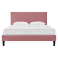 thumbnail image 6 of Platform Bed Frame, Full Size, Pink, Velvet, Modern Contemporary, Bedroom Master Guest Suite Room, 6 of 9