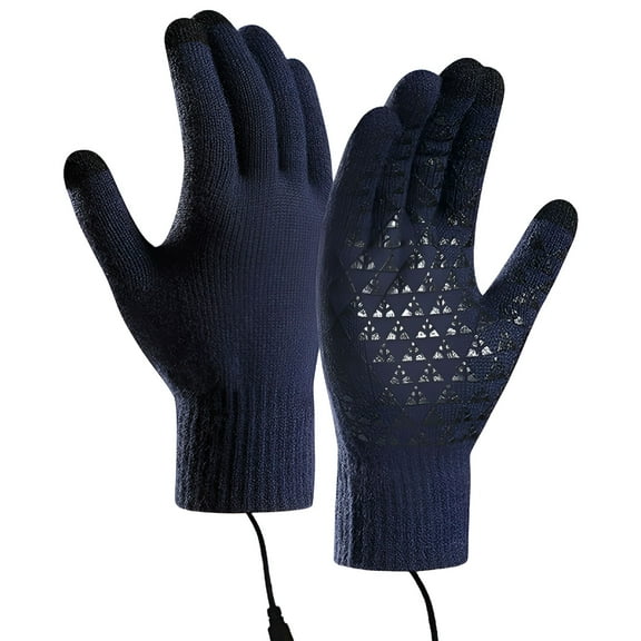 TELOLY USB Heated Gloves,Touchscreen Electric Gloves Hand Warmers Work Gloves Unisex Washable Knitting Glove for Men Women Indoor Outdoor