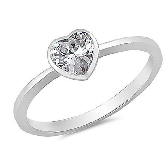 Body Colorz Sterling Silver Ring Band CZ Right hand or Pinky Ring (13)