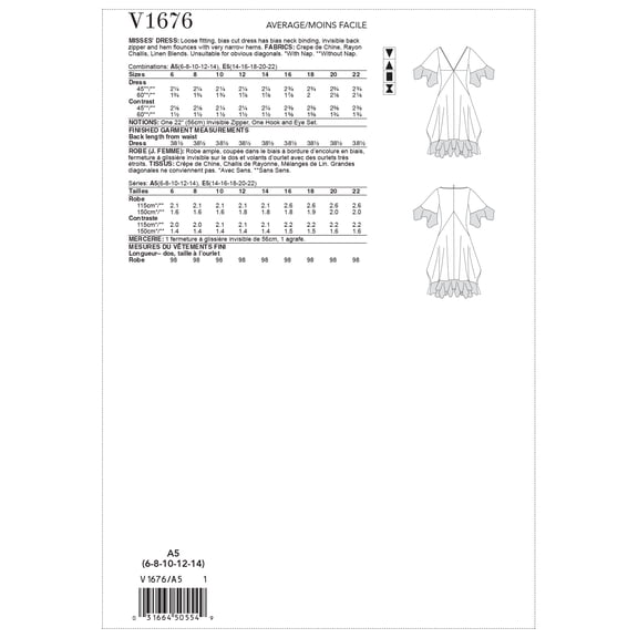 Misses' Dress-14-16-18-20-22