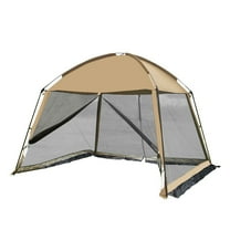 Screen House 11 x 11 ft Screened Mesh Net Gazebos for Patios Outdoor Camping Activities - Beige