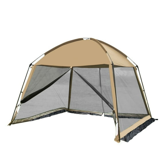 Screen House 11 x 11 ft Screened Mesh Net Gazebos for Patios Outdoor Camping Activities - Beige