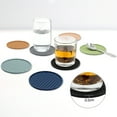 thumbnail image 4 of Riguas 8Pcs Drinks Coaster with Holder Non-Slip Grooved Design Silicone Coaster Heat Resistant Dishwasher Safe Cup Mat Bar Supplies, 4 of 7