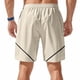 thumbnail image 4 of Pantalones Elásticos de la Cintura de los Hombres de Color Sólido Moda Casual con Bolsillos Encaje de la Cintura Pantalones Cortos, Pantalones Cómodos para Diarios, 4 of 8