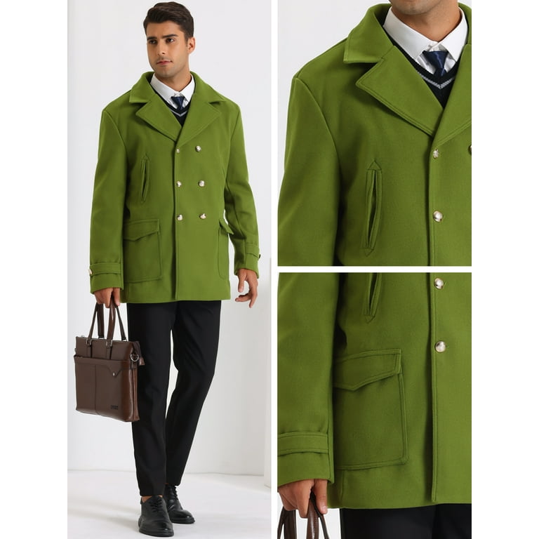 Olive green peacoat hotsell
