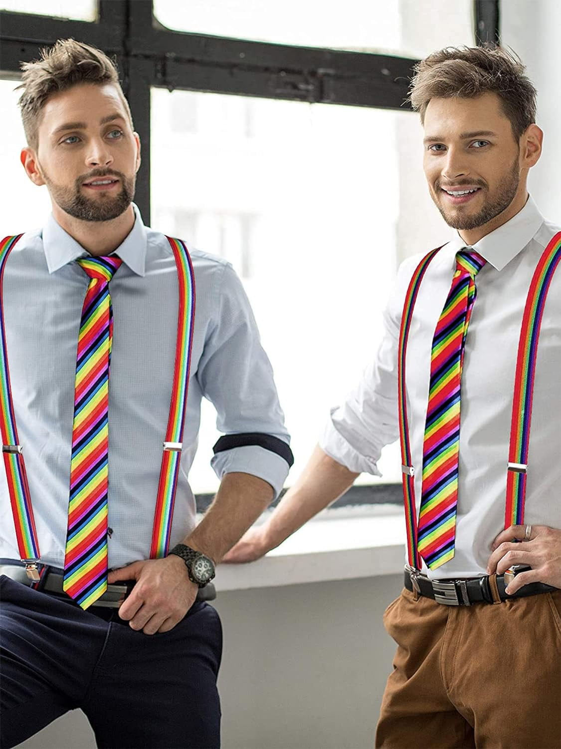 Suspender Bow Tie Set Clip On Y Shape Adjustable Braces 80s Suspenders Shoulder Straps for Halloween Cosplay Party Walmart
