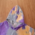 thumbnail image 4 of XYIJANI 2 Piece Outfits Toddler Boys Tie Dye Purple Sports Set Long Sleeve Hooded Sweatshirt + Elastic Waistband Pants With Pockets School Wear Girls Summer Outfits (Purple,110), 4 of 6