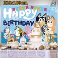 thumbnail image 2 of new Bluey 210x180cm Birthday Background Banner Anime Bluey Bingo Family Children's Birthday Party Decoration Background Cloth, 2 of 5