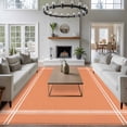 thumbnail image 4 of Pure Tangerine Large Area Rug 8x10 FT, Non Slip Living Room Throw Carpet, Simple Solid Color Washable Soft Indoor Outdoor Carpet Non-Shedding Rug for Bedroom Dining Room, 4 of 9