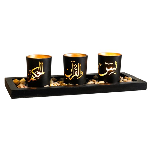 Candelabro,Candeler para la fiesta de la boda decorativa,Candel Stand para adorno de centro de mesa,Candelas de vidrio Decoración del hogar con bandeja,escritorio de la sala del Taza negra