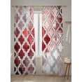 thumbnail image 5 of Red Morocco Sheer Curtains 2 Panels Set Abstract Retro Tribal Geometric Ethnic Lihgt Filtering Rod Pocket Voile Drape, Semi Sheer Window Curtains for Bedroom Living Room, 52"x84", 5 of 5