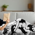 thumbnail image 3 of Cat Soft Flannel Fleece Throw Blanket, Silhouette of Kittens in Various Postures Playing Red Ball Animal Pet Paw Print, Cozy Plush for Indoor and Outdoor Use, 50" x 70", Vermilion Black, by Ambesonne, 3 of 5
