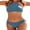 Dark Blue, variant on Ekouaer Women High Neck Bikini Set Floral Swimsuits Two Piece Halter Bathing Suits Triangle Bottoms Teen Juniors