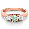 thumbnail image 2 of Gem Stone King 0.55 Ct Round Mercury Mist Mystic Topaz 18K Rose Gold Plated Silver Ring (Size 6), 2 of 5