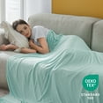 thumbnail image 4 of U by Bedsure Cooling Blanket Queen, Green Summer Lightweight Breathable Blanket with Rayon Derived from Bamboo, 4 of 6