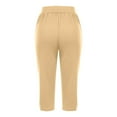 thumbnail image 6 of JJHGVB capris pants pantalones capri Lounge Slacks Preppy Lounge Pant Lounge Trousers Cropped Pant Drawstring Pants Summer Beach Pants pedal pushers for women Straight Leg Pants Yellow L, 6 of 6