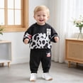 thumbnail image 2 of CAUYDY 3 6 9 12 18 24 Months 1-5T Toddler Boys Going Home Outfit Infant Long Sleeve Sweatshirt and Elastic Pants 2Pcs Clothing Set Fall Winter Gift for Baby Dark Gray for Sizes 2-3 Years, 2 of 5